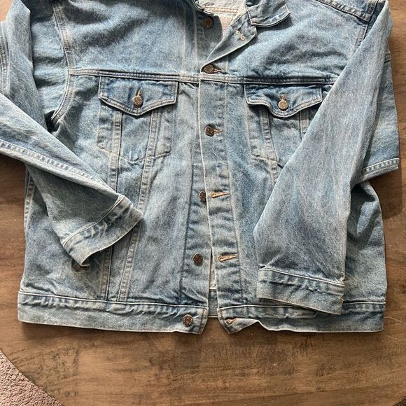Vintage Made in the 🇺🇸 Men’s B Kool embossed cigarette  80’s Large Denim Jacket - Picture 2 of 10